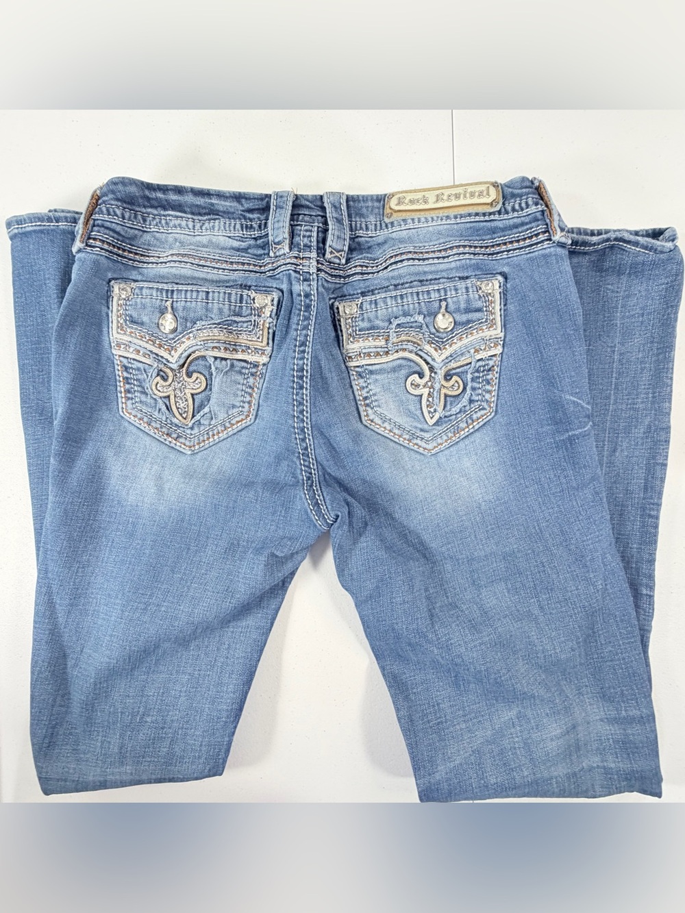Rock Revival "Betty" Boot Denim Jean Size 30 Women’s Embellished Y2K Western